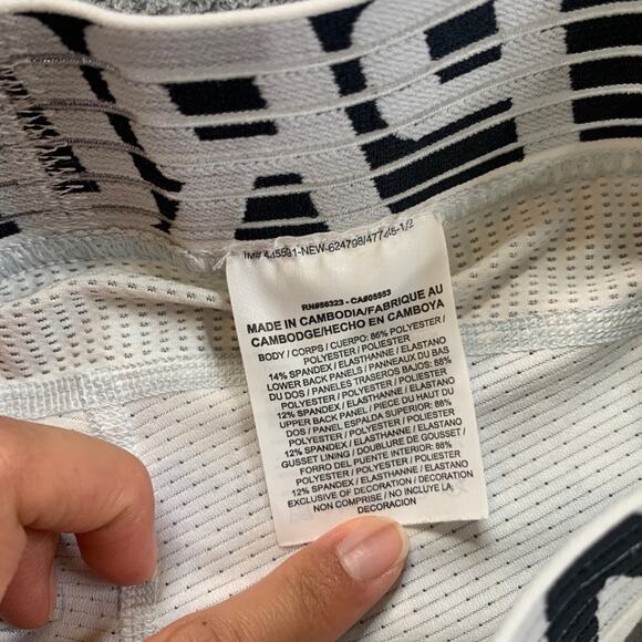 Nike Leggings Mens M Medium White Grey Pro Combat Hypercool Compression Tight - Picture 8 of 12